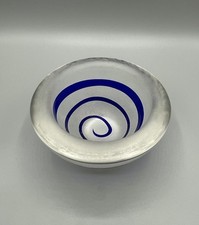 Wunderschöne Massive Schwere Studio Glas Schale Alt Handarbeit Designer Stück