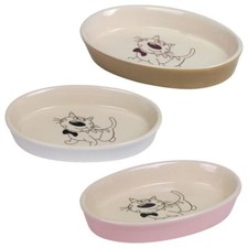 Nobby Keramik Schale für Katzen - oval - Milchschale Futternapf Fressnapf Napf