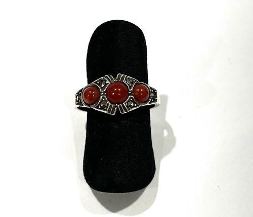 835 silber ring - ring,, karneol