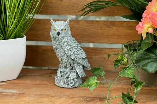 Frostfeste steinfigur uhu - steinfigur,