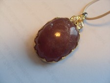 Rubin Kettenanhänger, 40 Karat+, 925 Silber, vergoldet