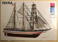 mbh Bauplan: Barkentine ISKRA / 1 Blatt beidseitig bedruckt / 1:100 und Lektüre.