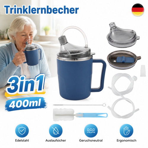 Schnabeltasse edelstahl 1 - edelstahl, 3-in-1