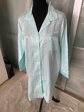 Miss Astor Damen Morgenmantel Größe 44/46,Farbe:Seladon,gestreift,Baumwollmisch