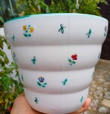 grosser Blumen Übertopf   16,5 cm hoch    " Gmundner Keramik - Streublumen "