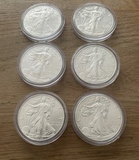 6x 1 oz Silber American Eagle - Verschiedene Jahrgänge