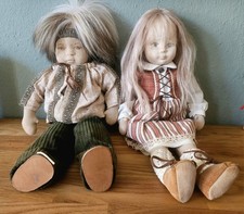 Zwei stoff künstlerpuppen - zwei, stoff-