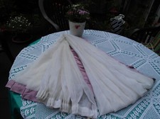 Fenster Gardinen Vorhang weiß lila Deko Store Schal ca.B.190 x 240 cm L Vintage