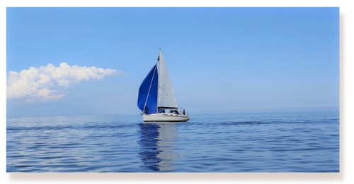 Wandbild segelboot meer auf - wandbild,