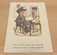 Scherz Postkarte Bundeswehr. Wenn sie mich noch oft stören, Feldwebel  