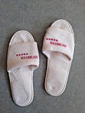 Einfache Textil-Pantoffel * Frottee * ca. 41/42 * gewaschen * unisex * weiß * be