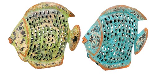 Metallfigur dekofigur fisch - metallfigur,