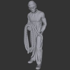 Seemann mit Seil für Schiff -