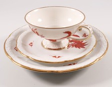 Sammelgedeck K. P. Dresden 3 teilig Gold Mingdrache orange Tasse & UT & Teller H