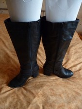 Stiefel, Größe 39, schwarz, mit Schnallen, 47 cm hoch, Blockabsatz, wie neu