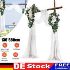 Weiß Elegante Querbehang Fertiggardine Gardinen Set Chiffon Vorhänge 130*550cm