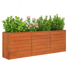 Cortenstahl Hochbeet Pflanzbeet Gemüsebeet Gartenbeet Pflanzkasten 240x40x77 cm