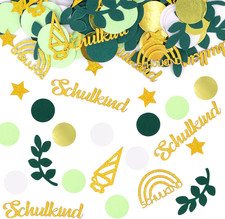 Streudeko Einschulung 200 Stück Gold Grün Tischdeko Schulanfang