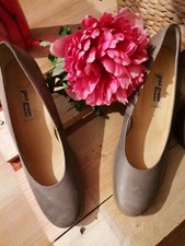 Paul Green  Pumps 40,5  7 5wie neu schuhe Taupe Absatz 10cm Plato echtes Leder