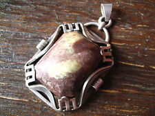 prächtiger großer Art Deco Anhänger 835er Silber toller Bilder Ozean Jaspis