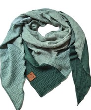 Herz xxl Musselin Tuch Grün Stonewash Dreieck Halstuch neu