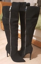 Eleganter Damen Wildlederstiefe in Schwarz Gr. 40 von ZIGN