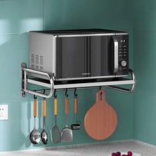 Mikrowellenhalter Mikrowellen Halterung Ablage Halter Wandhalter mit 5 Haken Neu