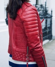  Damen Frauen gesteppte rote