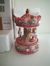 Karussell Spieluhren Pferde Pink mit Glitzer