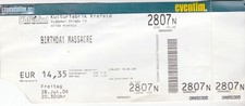 Birthday Massacre Eintrittskarte/-ticket 2006 Krefeld