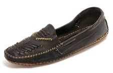 M2 Mokassins Buffalo Stickerei Indianer Hippie Boho Ethno Sioux Lederschuhe 43