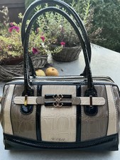 Tasche Handtasche Guess Lack beige braun schwarz