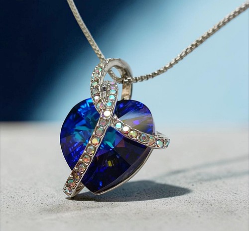 Kette filigran lila blau - kette, /blau