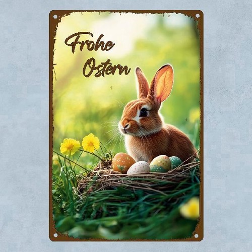 Blechschild ostern hase - blechschild,