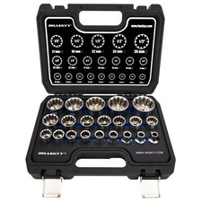 1/2" Steckschlüssel Vielzahn Nuss Satz Außen Innen Stecknüsse 8-36mm Set 21 tlg