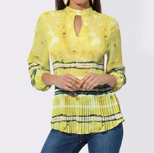 Bluse Damen Plissee Stehkragen