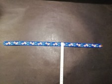 46 cm blaue Trachtenborte Webband Blumen Bordüre