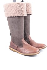 KICKERS Weitschaftstiefel Damen Stiefel Gr. DE 38 braun-hellgrau Casual-Look