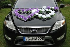 DOPPEL HERZ Auto Schmuck Braut Paar Rose Deko Dekoration 12 Farben Hochzeit