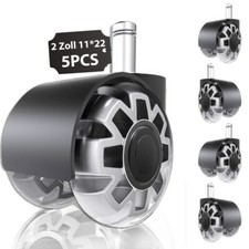 5 Stück BürostuhlRollen Teppichboden 11mm x 22mm Stuhlrollen Hartbodenrollen DHL