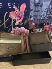 Tommy Hilfiger Geldbörse Portemonnaie Brieftasche Leder Herren Braun