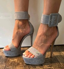 Miss Sixty High Heels Rot Größe 37 Grau Wildlederoptik