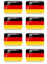 8x 3D Gel Aufkleber Germany Fahne  Flagge Deutschland Sticker