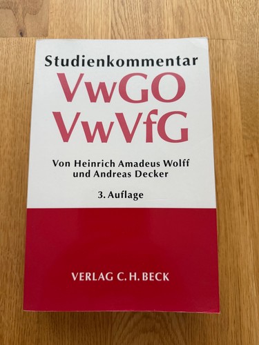 Studienkommentar vwgo vwvfg - vwgo,