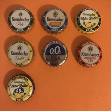 7 verschiedene Kronkorken der Brauerei Krombacher / 2025 / Cash - Korken