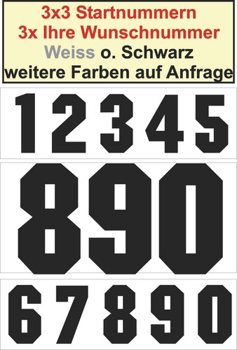 Startnummer zahlen - 3,