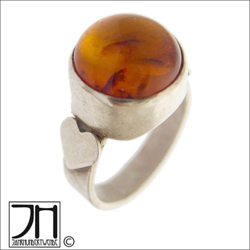 Vintage silber ring bernstein - vintage,