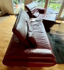 KOINOR Echtleder-Sofa in Bordeauxrot – Markenqualität mit Stauraum