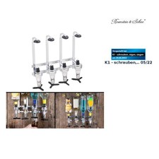 Aluminium-Flaschenhalter und Dosierer, 4-fach, für Wandmontage