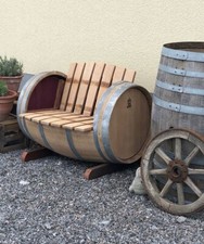 Weinfass 1-Sitzerbank aus Eichenholz